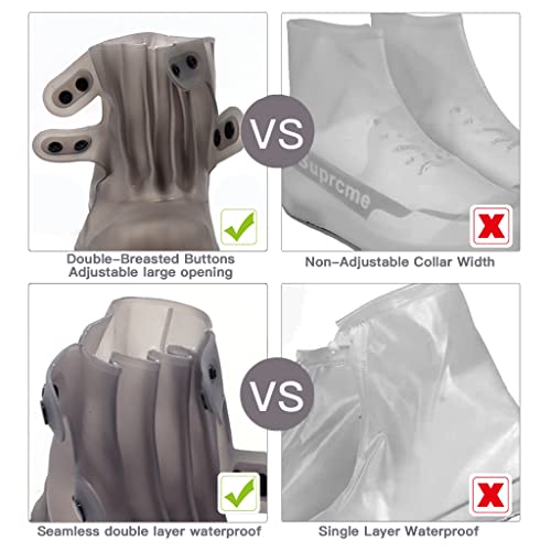PALAY® Silicone Shoe Covers for Kids Men Women with Double-Breasted Anti-Slip Waterproof TPE Sole Wear-resistant Reusable for Rainy Season Size 8-10 3 PCS PALAY® Silicone Shoe Covers for Kids Men Women with Double-Breasted Anti-Slip Waterproof TPE Sole Wear-resistant Reusable for Rainy Season Size 8-10 3 PCS